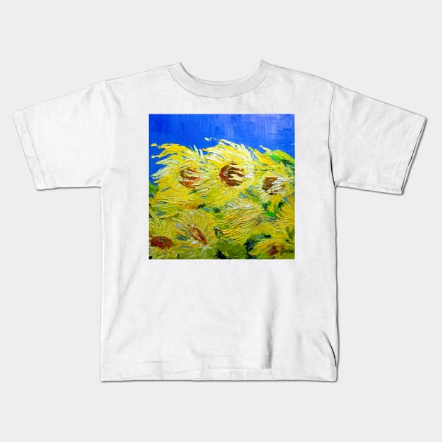 The wind in the sunflowers. Kids T-Shirt by NataliaShchip